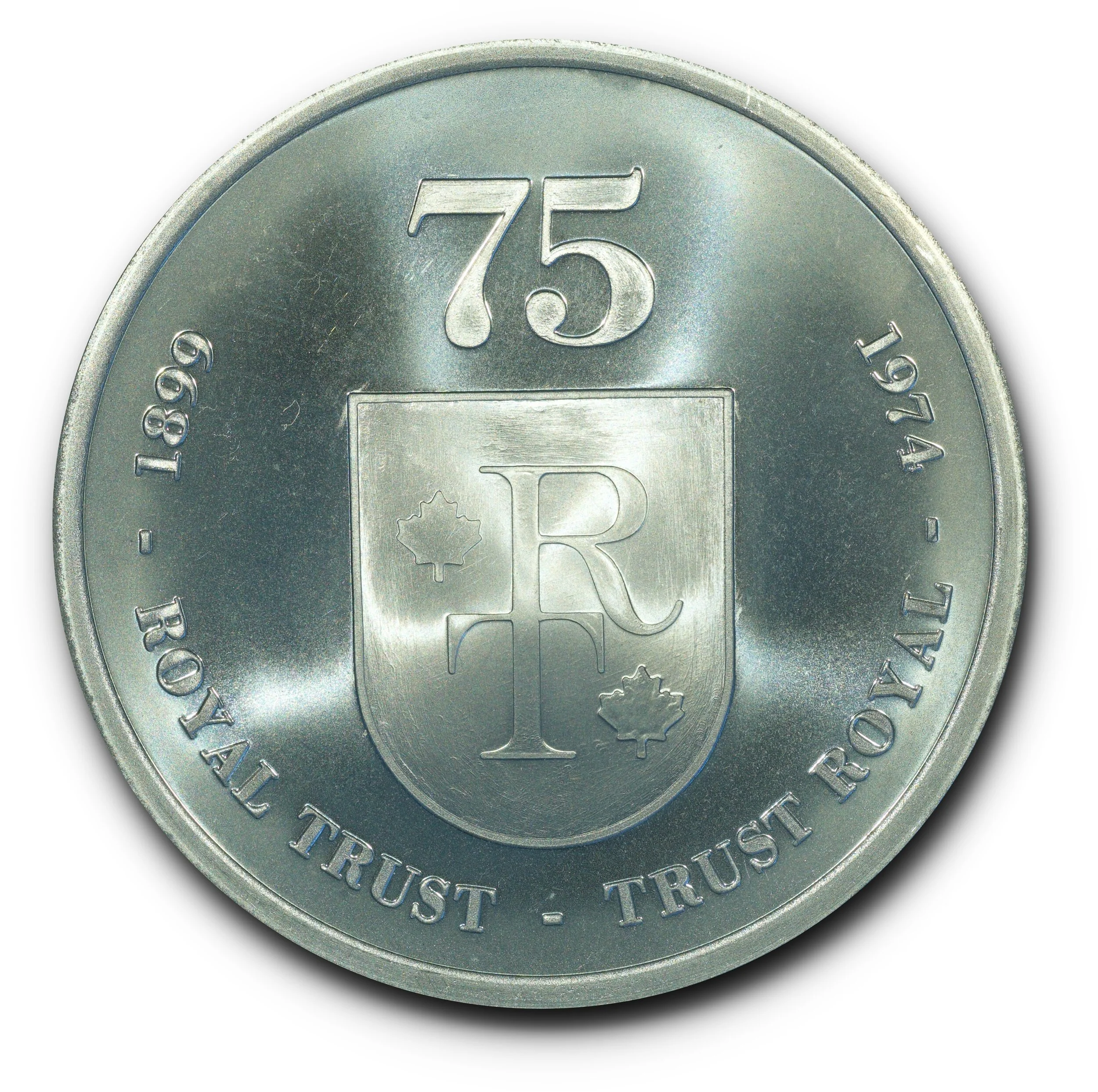 1974 Royal Trust 75th Anniversary Medal. Original Box Included